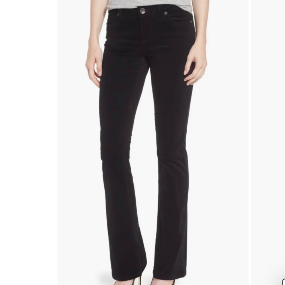 EC Kut Velvet Corduroy Black Kut from the Kloth Karen Baby Bootcut Pants sz 12
